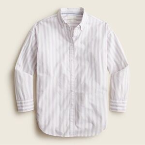 J.CREW Relaxed-fit washed cotton poplin shirt in lavender striped